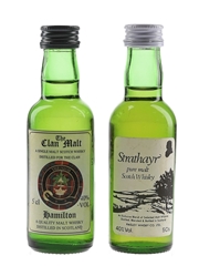 Clan Malt Hamilton & Strathayr Pure Malt Bottled 1980s 2 x 5cl / 40%