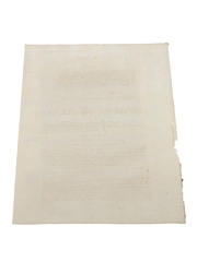 Act To Prohibit The Distillation Of Spirits From Wheat In Ireland, Dated 1801 In the 42nd Year of King George III 