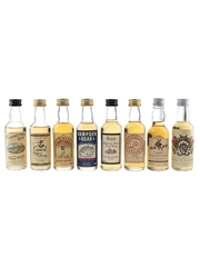 Assorted Blended Scotch Whisky Campbeltown Loch, Cowal, Footballer's Dram, Hampden Roar, Harrods, Mr. George Baxter's, Rob Roy De Luxe & Uisge - Beatha 8 x 4.7cl-5cl / 40%