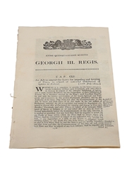 Act To Amend The Laws For Importing And Levying Of Fines In Respect Of Unlawful Distillation Of Spirits In Ireland, Dated 1815