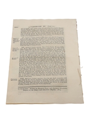 Act To Amend The Laws For Importing And Levying Of Fines In Respect Of Unlawful Distillation Of Spirits In Ireland, Dated 1815 In the 55th Year of King George III 