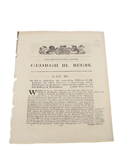 Act To Authorize The Rewarding Officers Of The Customs For Their Services In Preventing Illicit Distillations In Scotland, Dated 1817