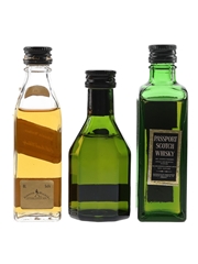 Johnnie Walker, Cutty Sark & Passport Bottled 1970s-1980s 3 x 5cl / 41%