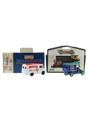 Beefeater Dry Gin Morris LD Van & Plymouth Gin Lledo Collectibles - The Bygone Days Of Road Transport 2 x 8.5cm x 4.5cm x 3.5cm