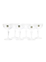Hoya Crystal Champagne Coupe Glasses  12cm Tall