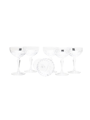 Hoya Crystal Champagne Coupe Glasses  12cm Tall