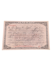 Prohibition Medicinal Liquor Prescription, Dated 1930  