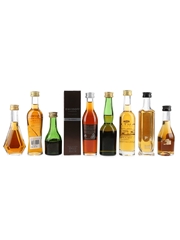 Assorted Cognacs Bisquit VSOP, Davidoff, Courvoiseuer, Croizet, De Luze VSOP, Gautier, Hardy & Otard 8 x 3cl-5cl / 40%