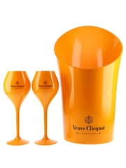 Veuve Clicquot Ice Bucket & Plastic Glasses