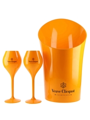 Veuve Clicquot Ice Bucket & Plastic Glasses