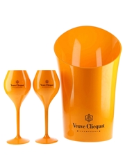 Veuve Clicquot Ice Bucket & Plastic Glasses