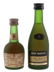 Courvoisier Napoleon & Remy Martin VSOP Bottled 1970s & 1980s 2x 3cl-5cl / 40%