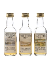 Ben Nevis, Isle Of Skye & Loch Ness Mist Bottled 1980s - The Whisky Shop 3 x 5cl / 40%