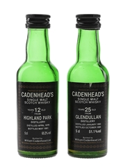Glendullan & Highland Park Bottled 1990 - Cadenhead's 2 x 5cl