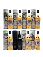 Game Of Thrones Whiskies Set Cardhu, Clynelish, Dalwhinnie, Glendullan, Lagavulin, Oban, Royal Lochnagar, Talisker 8 x 70cl