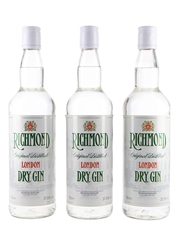 Richmond London Dry Gin Bottled 1990s-2000s 3 x 70cl / 37.5%