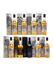 Game Of Thrones Whiskies Set Cardhu, Clynelish, Dalwhinnie, Glendullan, Lagavulin, Mortlach, Oban, Royal Lochnagar & Talisker 9 x 70cl