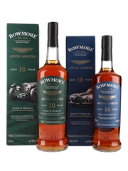 Bowmore 10 & 18 Year Old Aston Martin  2 x 70cl & 100cl