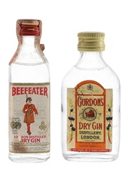 Beefeater & Gordon's Dry Gin Bottled 1960s & 1980s 4.7cl & 5cl / 40%