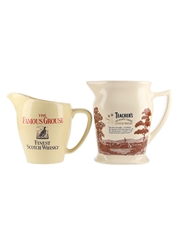 Teacher's Highland Cream & Famous Grouse Ceramic Water Jugs Seton Pottery & Wade PDM 16.5cm & 14cm Tall