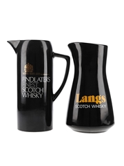Langs & Findlater's Ceramic Scotch Whisky Water Jugs Wade PDM 19cm & 18cm Tall
