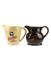 White Horse & Old Parr Ceramic Water Jugs