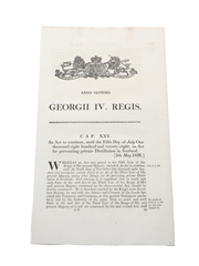 Act To Continue, Until The Fifth Of July One Thousand Eight Hundred And Twenty-Eight, An Act For Preventing Private Distillation In Scotland, Dated 1826