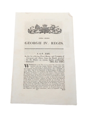 An Act For Relieving Ewart Rutson And Company Of Liverpool, And Other, From The Bonds Granted For The Duties On Certain Spirits Accidentally Destroyed, Dated 1820
