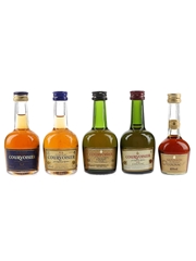 Courvoisier VS, VSOP & Napoleon Cognac Bottled 1980s-1990s 5 x 3cl-5cl / 40%