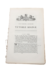 Act To Alter The Laws And Regulations Of Excise Respecting The Survey Of Dealers In And Retailers Of Spirits, Dated 1848