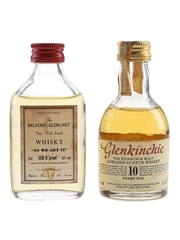 Balvenie Glenlivet & Glenkinchie 10 Year Old Bottled 1980s-1990s 2 x 5cl