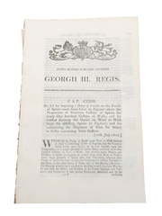 Act For Imposing A Duty Of Excise On The Excess Of Spirits Made From Corn In England, 1817 In the 57th Year of King George III 