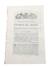 Act For Imposing A Duty Of Excise On The Excess Of Spirits Made From Corn In England, 1817