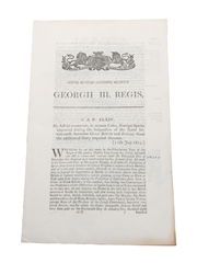 Act To Exonerate, In Certain Cases, Foreign Spirits Imported During The Suspension Of The Spirit Intercourse Between Great Britain And Ireland, 1815 In the 55th Year of King George III 