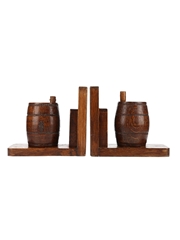 Whisky Barrel Bookends  13cm Tall