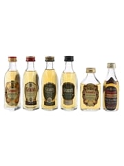 Grant's 12 Year Old, Stand Fast, Cask Edition No 2 & Sherry Cask Bottled 1970s-1990s 6 x 4.68cl-5cl