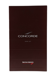 Concorde Wine List British Airways - 1990s 17cm x 29.5cm