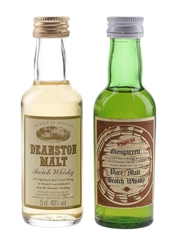Deanston Malt & Glengarrett 10 Year Old Bottled 1970s-1980s 2 x 4.7cl-5cl