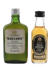 Black & White Bottled 1960s & 1980s 2 x 5cl