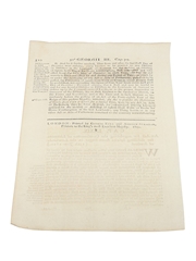 Act For Regulating The Continuance Of Licences For Distilling Spirits From Sugar In The Lowlands Of Scotland, Dated 1810 In the 50th Year of King George III 