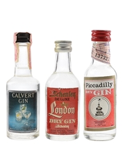 Calvert, Piccadilly & Schenley De Luxe Dry Gin