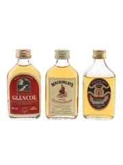 MacDonald's Glencoe 8 Year Old 100 Proof, Mackinlay's & Macleay Duff Bottled 1970s-1980s 3 x 5cl