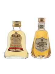 Bell's Extra Special & President Special Reserve Bottled 1970s-1980s 2 x 5cl / 40%