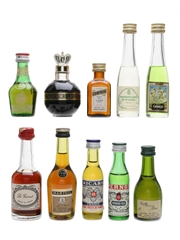 Assorted French Spirit & Liqueur Miniatures Martell, Chambord, Cointreau, Benedictine 10 x 2cl - 5cl