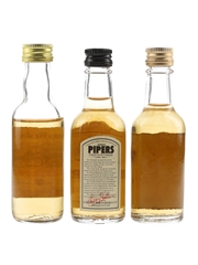 100 Pipers & Ben Roland Bottled 1970s & 1980s 3 x 5cl / 40%
