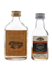Glenmorangie 10 Year Old & Stewart's Cream Of The Barley De Luxe Bottled 1970s-1980s 2 x 5cl / 40%
