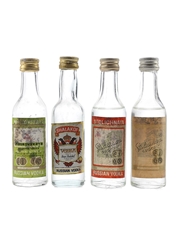 Stolichnaya, Moskovskaya & Shalakof Bottled 1970s-1980s 4 x 5cl / 40%