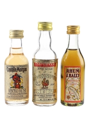 Captain Morgan Spiced Rum, Cockspur Fine Rum & J. Bally Rhum