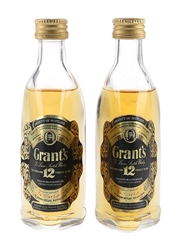 Grant's 12 Year Old Bottled 1980s 2 x 5cl / 40%