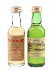 Pig's Nose & Sheep Dip 8 Year Old Bottled 1980s to 1990s 2 x 5cl / 40%